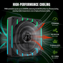 Вентилятор GameMax Tornado T12 ARGB-R Black