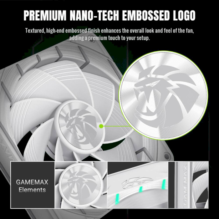 Покупка Вентилятор GameMax Tornado T12 ARGB-RW White