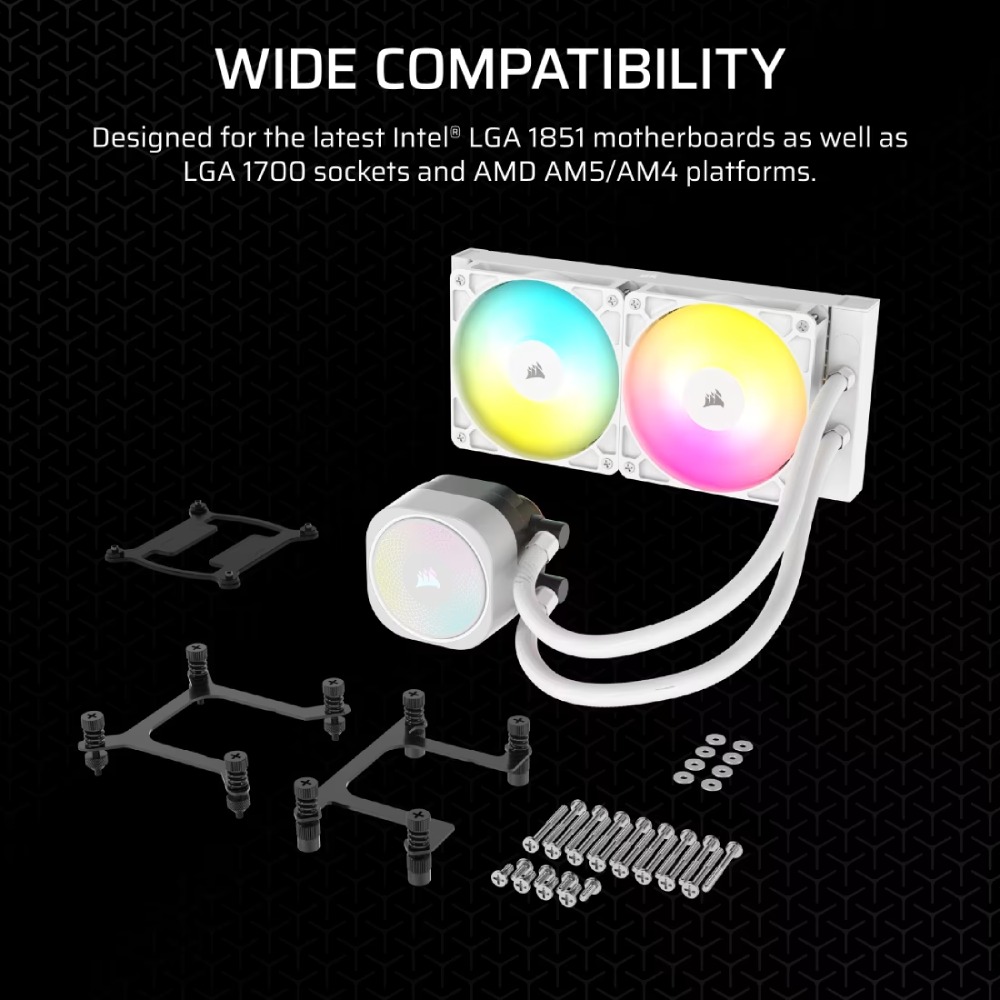 Огляд Система водяного охолодження CORSAIR Nautilus 240 RS ARGB White (CW-9060094-WW)