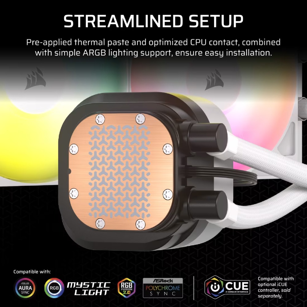 В Україні Система водяного охолодження CORSAIR Nautilus 240 RS ARGB White (CW-9060094-WW)