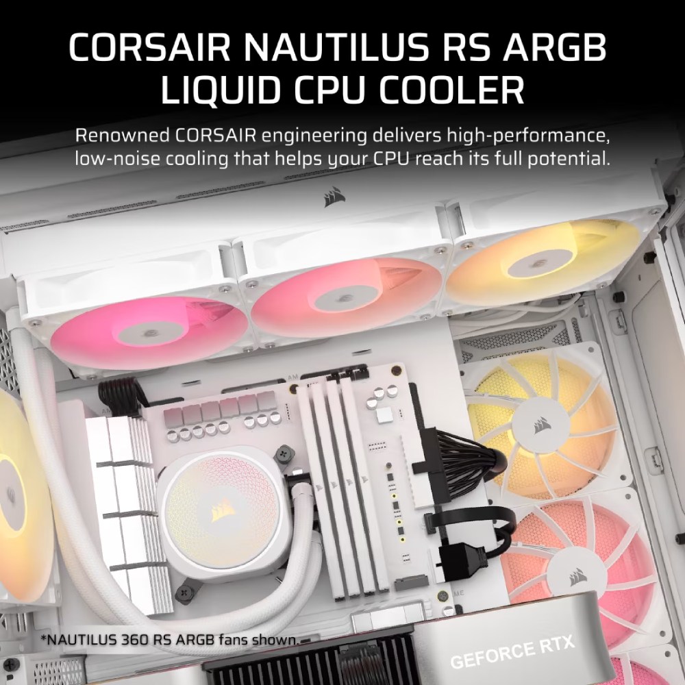 Фото 15 Система водяного охолодження CORSAIR Nautilus 240 RS ARGB White (CW-9060094-WW)