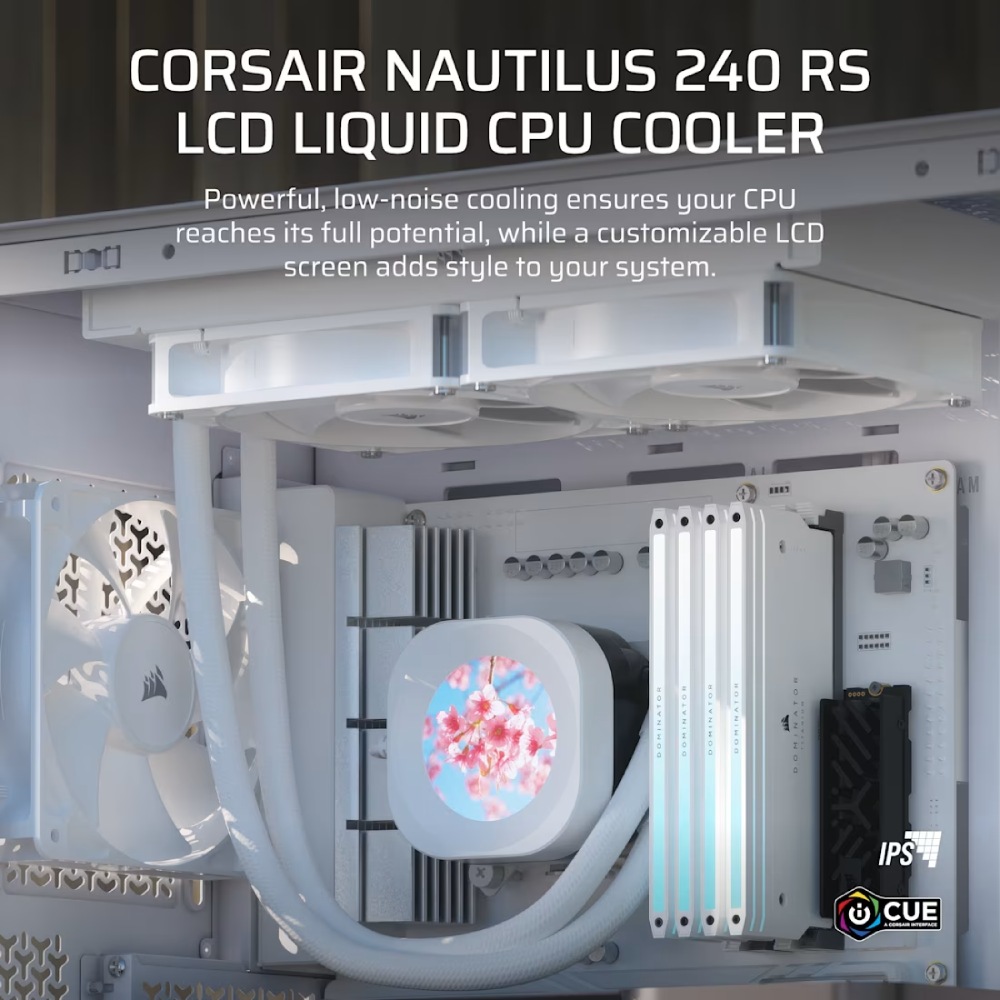 Система водяного охолодження CORSAIR Nautilus 240 RS LCD White (CW-9061032-WW) Для сокета AM5
