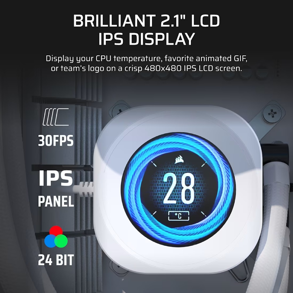 Система водяного охолодження CORSAIR Nautilus 240 RS LCD White (CW-9061032-WW) Призначення для процесора