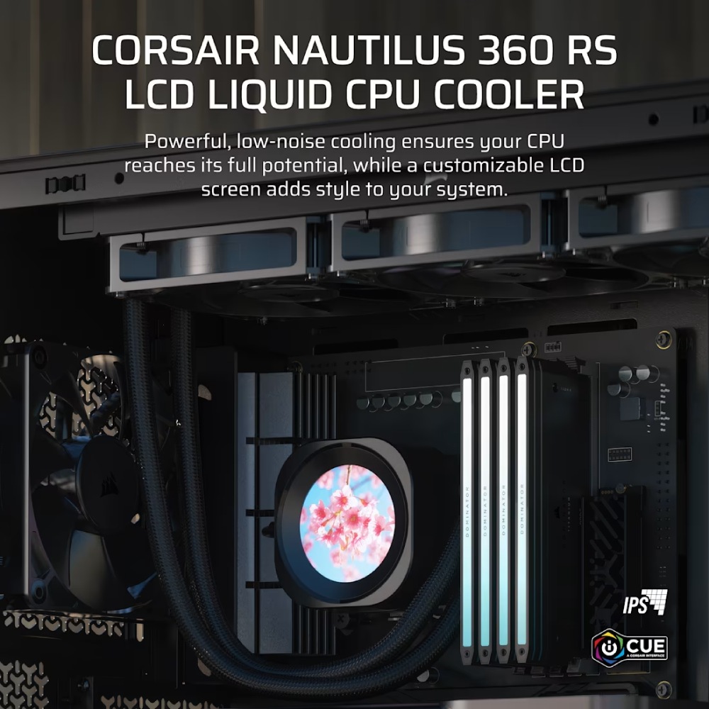 Система водяного охолодження CORSAIR Nautilus 360 RS LCD Black (CW-9061033-WW) Для сокета 1700
