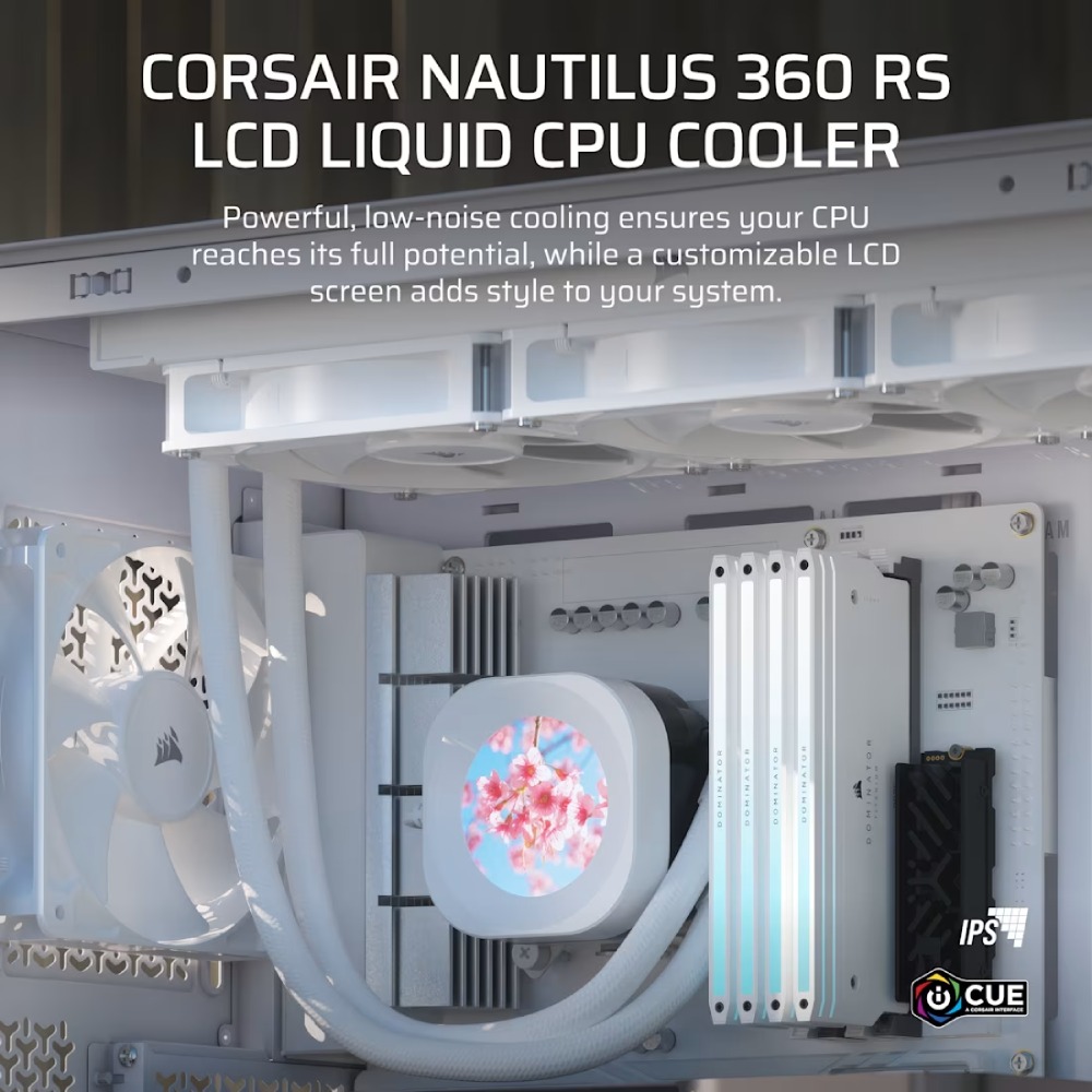 Зовнішній вигляд Система водяного охолодження CORSAIR Nautilus 360 RS LCD White (CW-9061034-WW)