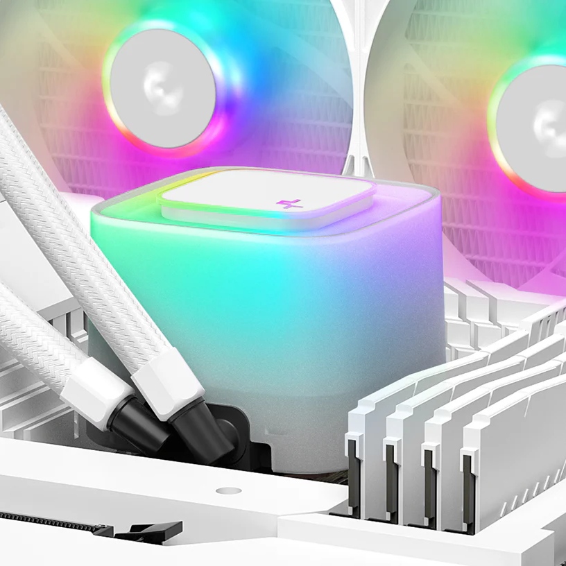 Фото Система водяного охлаждения DEEPCOOL LE240 WH V2 White (R-LE240-WHAMMN-G-2)