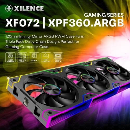 Фото Набір кулерів корпусних XILENCE GAMING XPF360.ARGB PWM 3 шт Black (XF072)