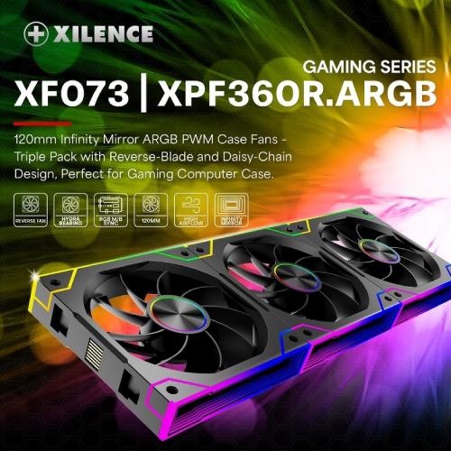 Фото Набір корпусних кулерів XILENCE GAMING XPF360R.ARGB PWM REVERSE 3 шт Black (XF073)