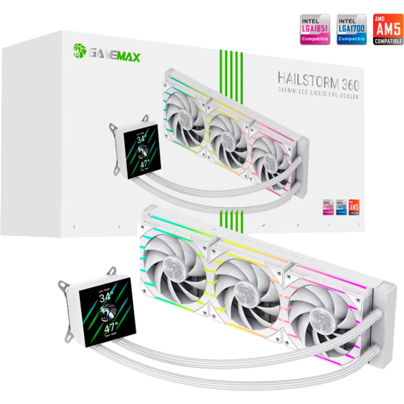 В Украине Система водяного охлаждения GAMEMAX HAILSTORM 360 WH