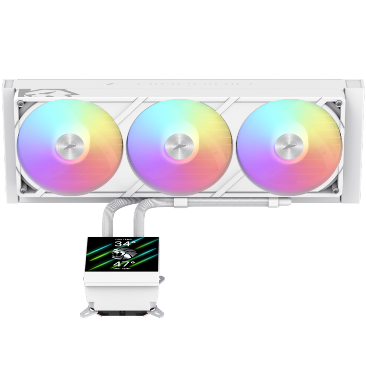 Система водяного охлаждения GAMEMAX GLACIER 360 LCD WH Дополнительно TDP 330W; Дисплей
