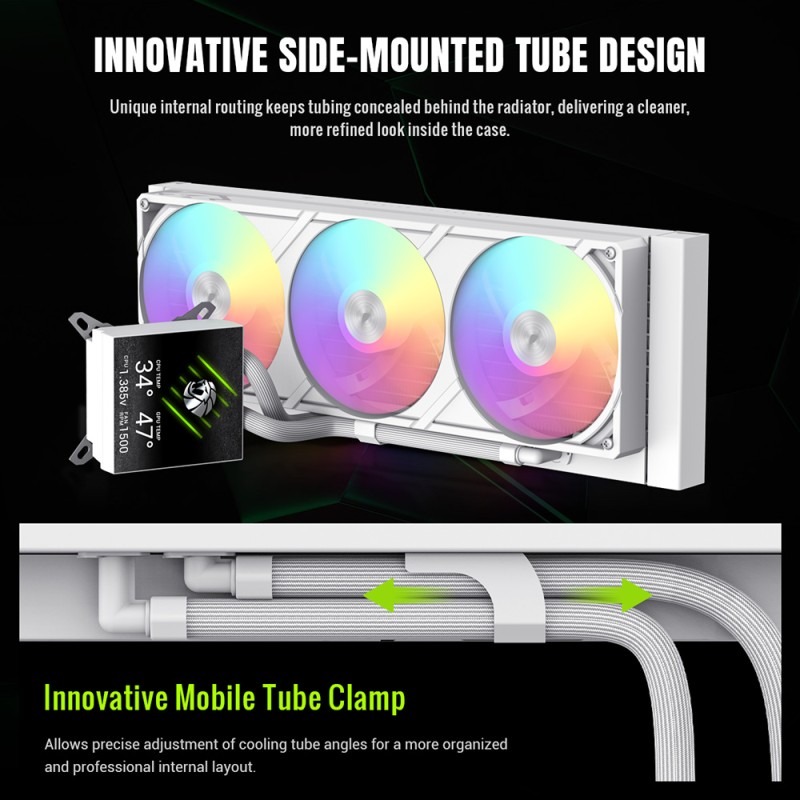 В Украине Система водяного охлаждения GAMEMAX GLACIER 360 LCD WH