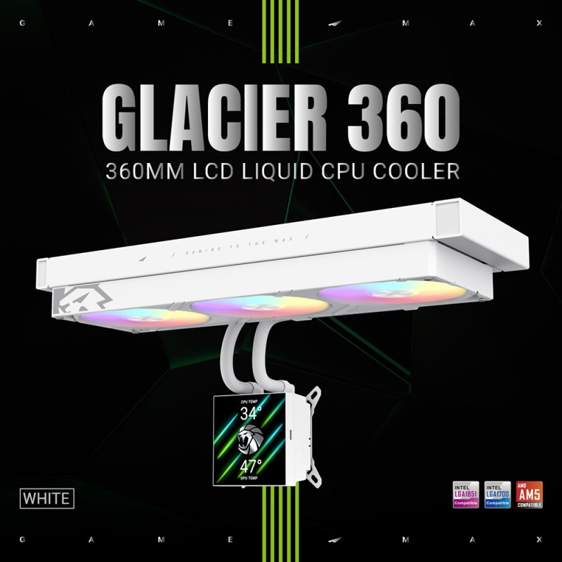 В Фокстрот Система водяного охлаждения GAMEMAX GLACIER 360 LCD WH