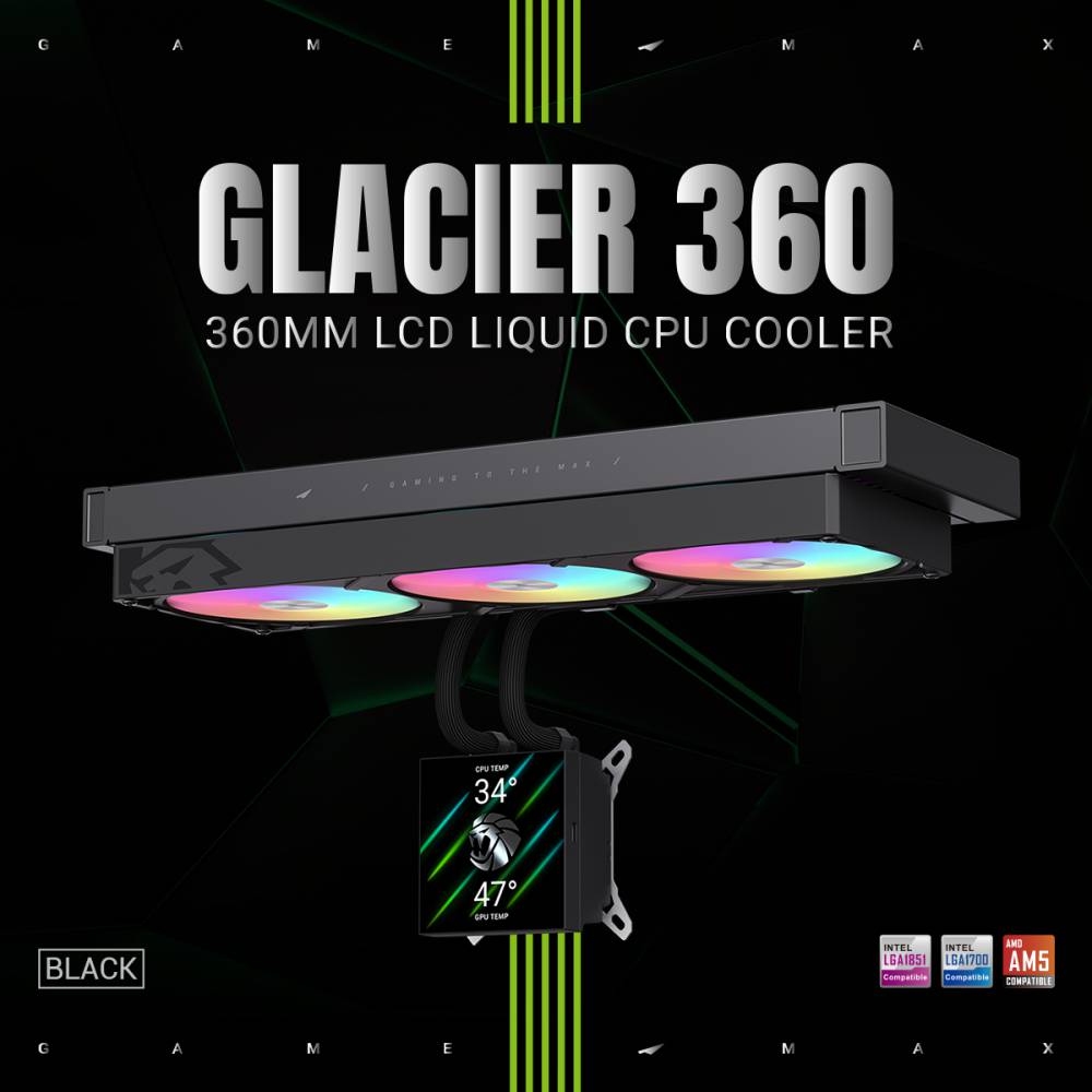 В Фокстрот Система водяного охлаждения GAMEMAX GLACIER 360 LCD BK