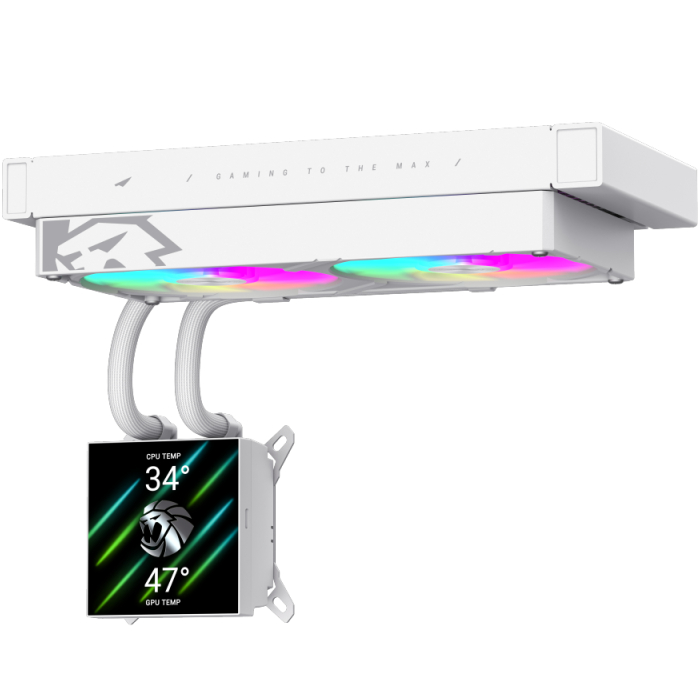 Фото Система водяного охлаждения GAMEMAX GLACIER 240 LCD WH, TDP 280W