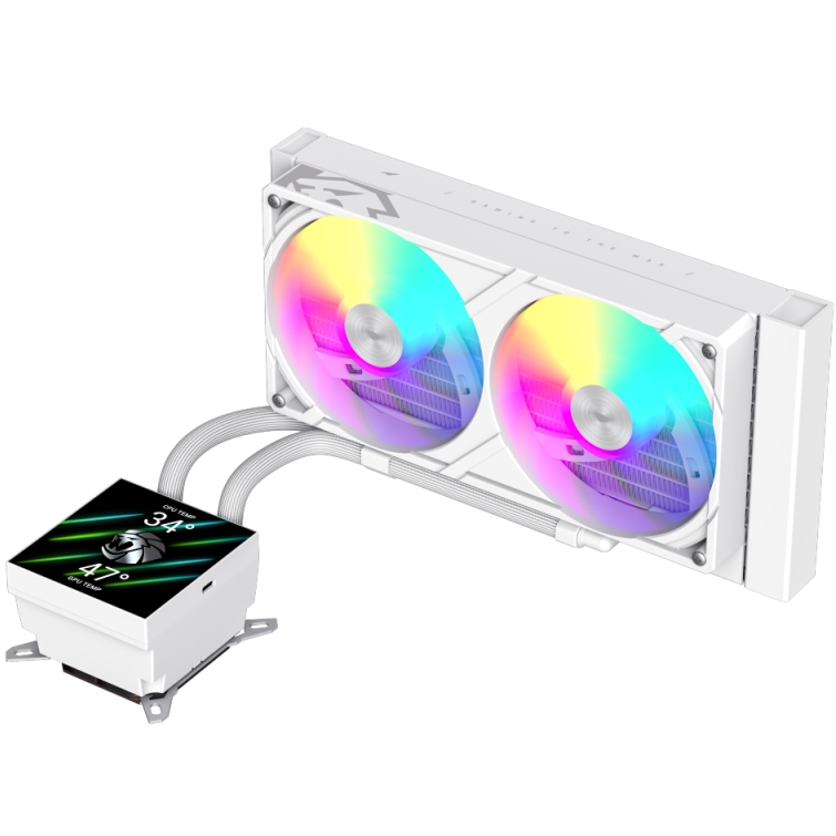 Система водяного охлаждения GAMEMAX GLACIER 240 LCD WH, TDP 280W
