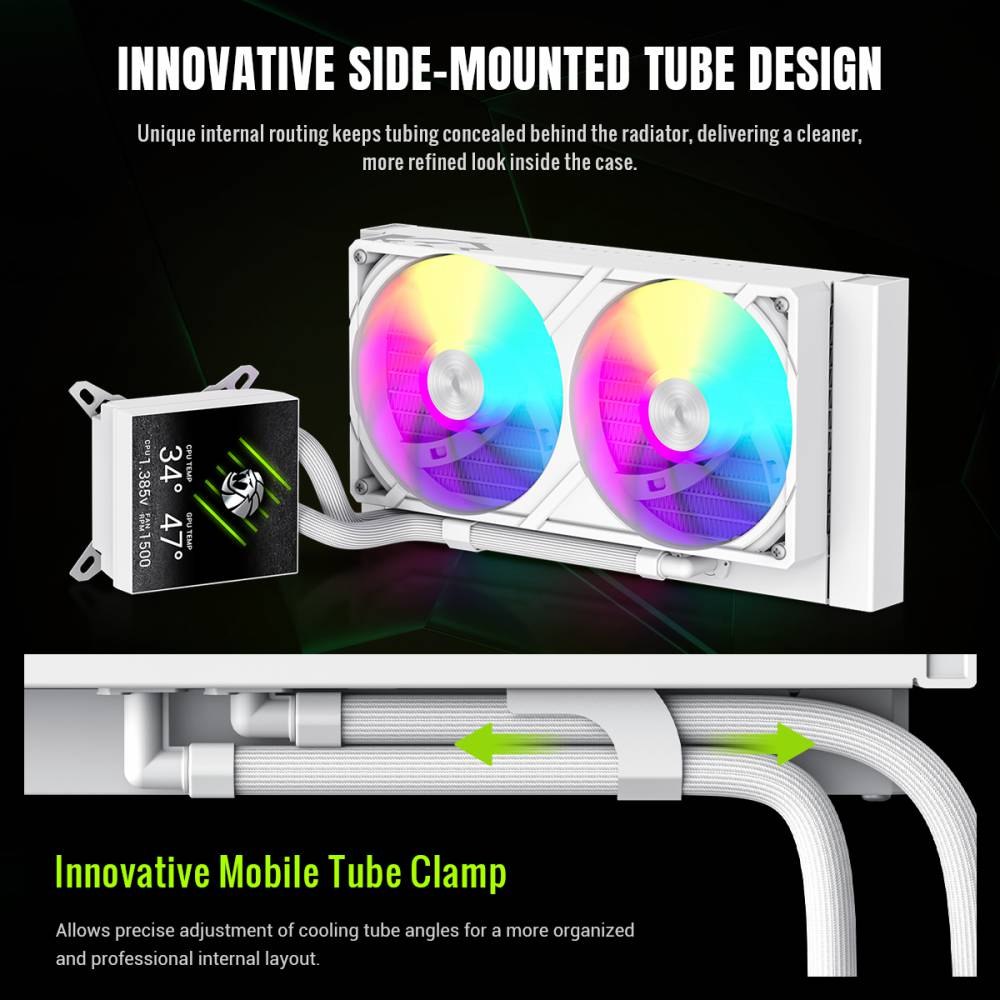 В Фокстрот Система водяного охлаждения GAMEMAX GLACIER 240 LCD WH, TDP 280W