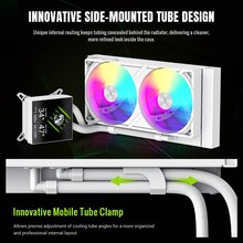 Система водяного охлаждения GAMEMAX GLACIER 240 LCD WH, TDP 280W