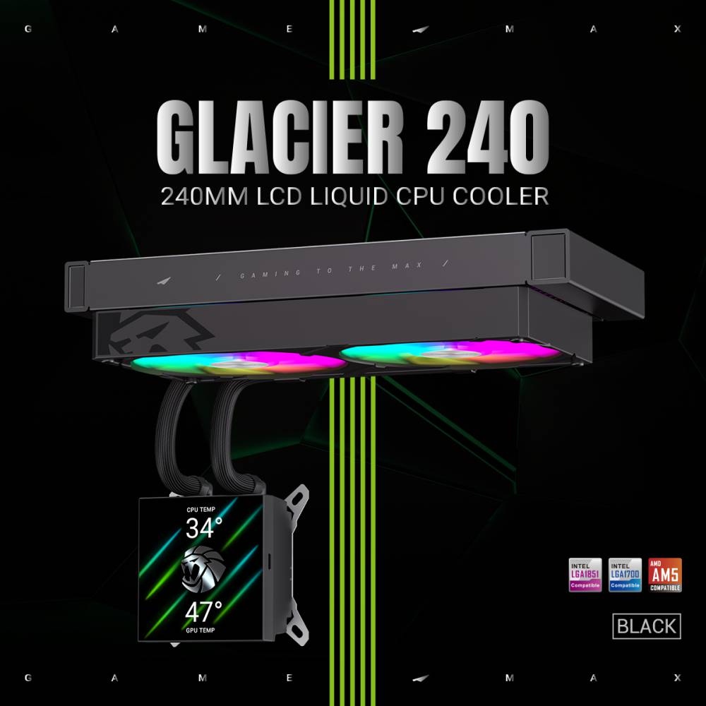 Фото 14 Система водяного охлаждения GAMEMAX GLACIER 240 LCD BK