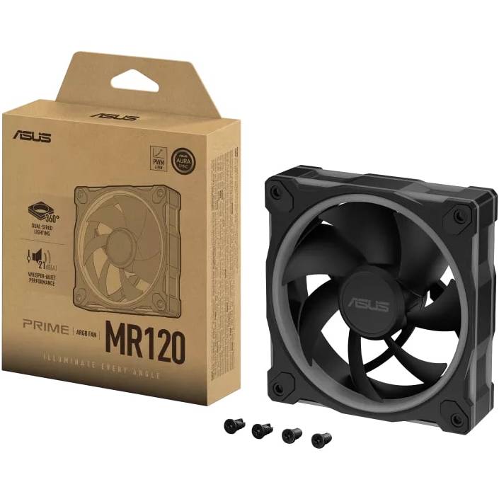 Зовнішній вигляд Кулер корпусний ASUS Prime MR120 ARGB Black (90DA00I0-B09000)