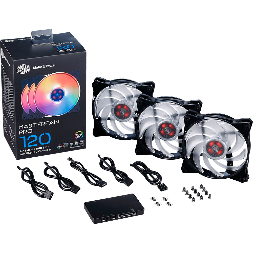 Набор кулеров корпусных COOLERMASTER MASTERFAN PRO 120 AIR BALANCE KIT (MFY-B2DC-133PC-R1) Конструкция системы охлаждения кулер