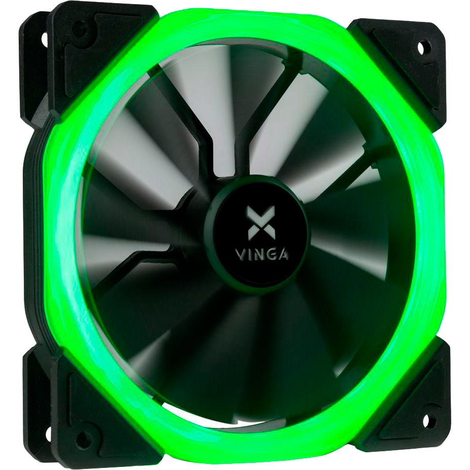 Кулер корпусный VINGA LED fan-01 green