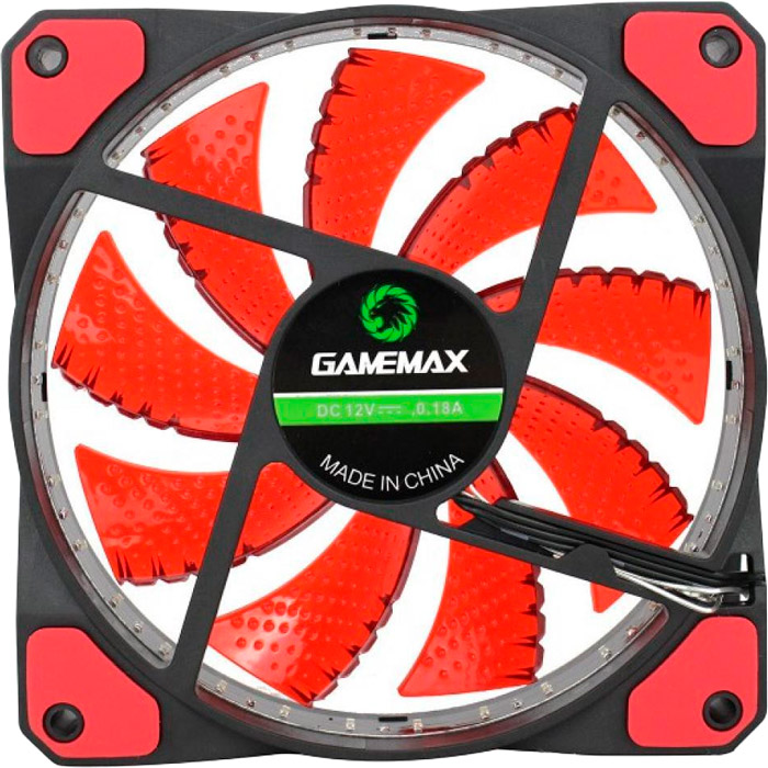 

Корпусный кулер GAMEMAX GaleForce 32xLED 120 мм Red (GMX-GF12R), 120 мм червоне підсвічування