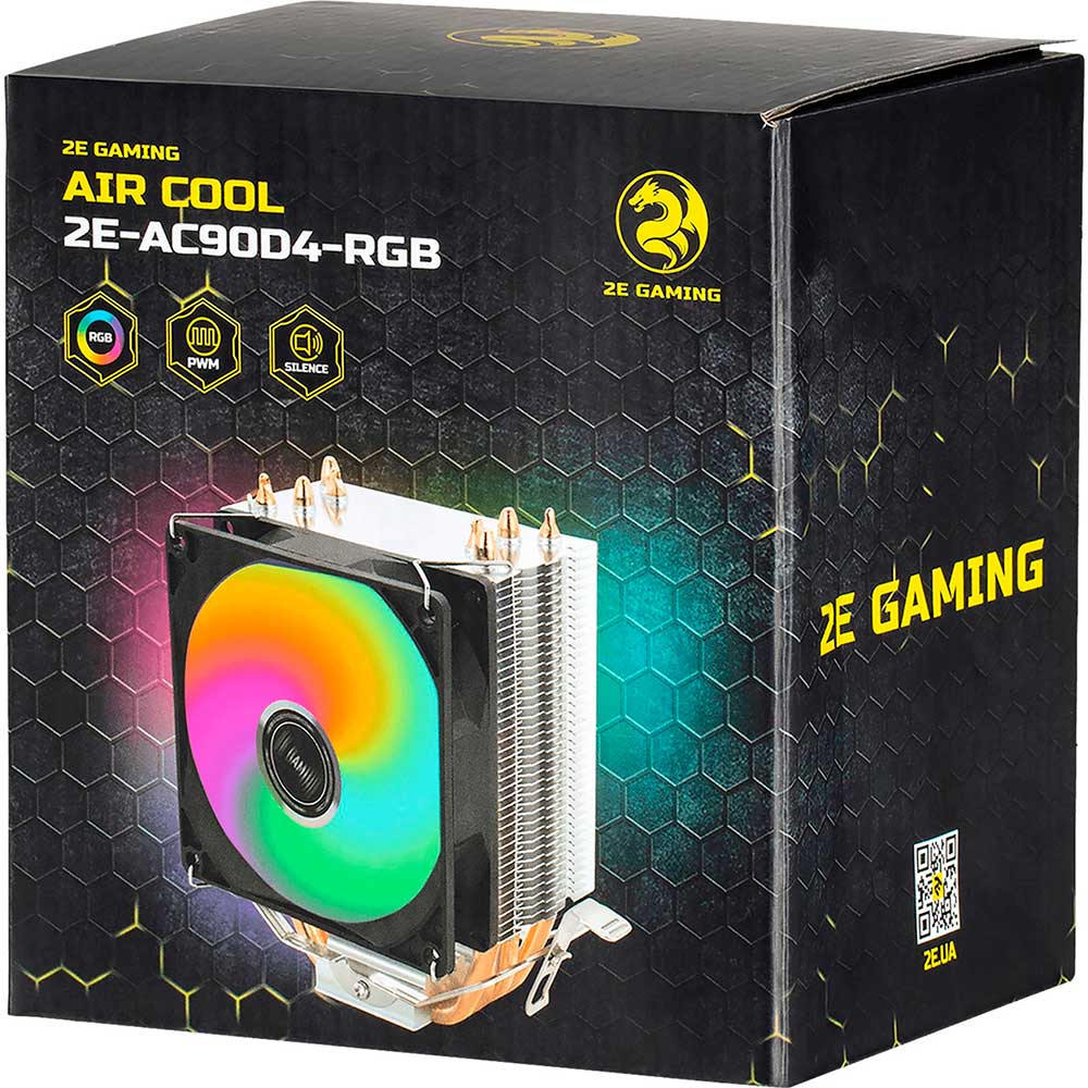 Зовнішній вигляд Кулер процесорний 2E Gaming Air Cool (AC90D4-RGB)