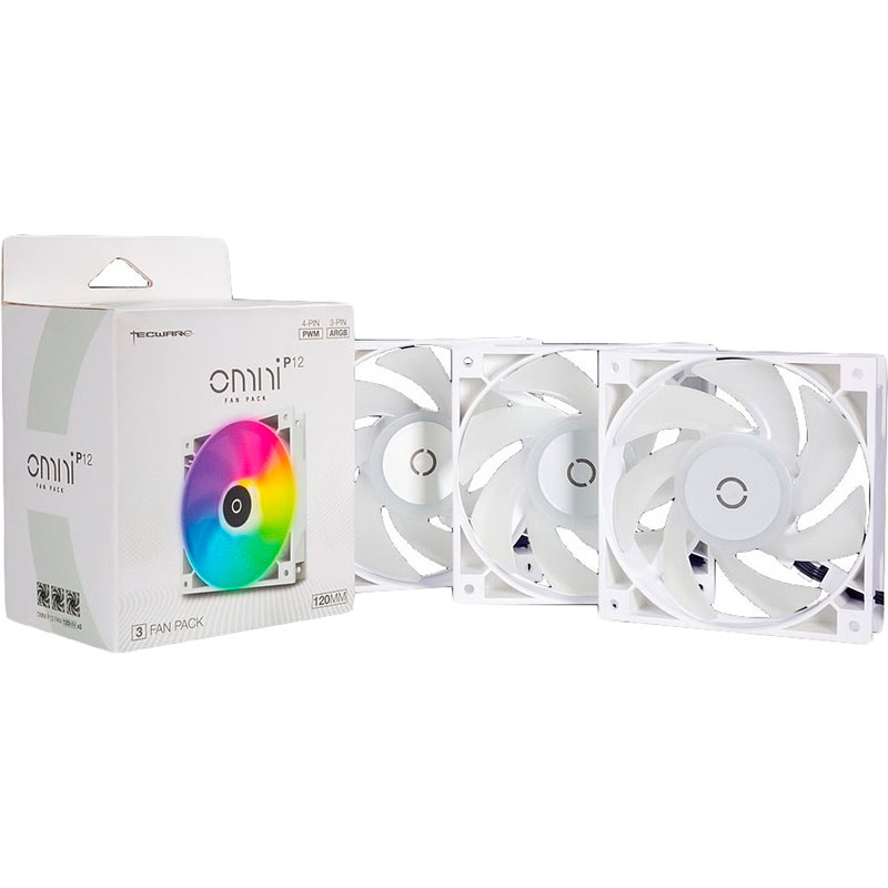 

Набор корпусных кулеров TECWARE Omni P12 - 3-Fan Pack ARGB + PWM 120mm Fans White (TWAC-OMP12-3WH), Omni P12 - 3-Fan Pack (White) ARGB + PWM 120mm