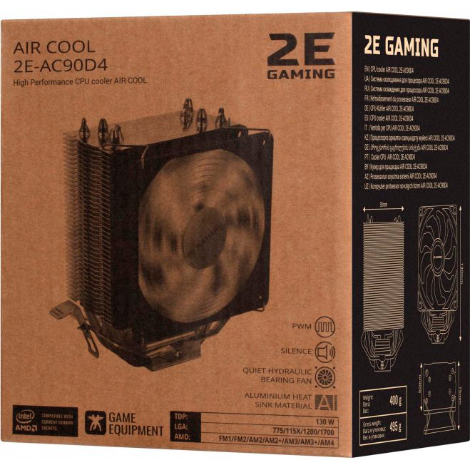 Кулер процесорний 2E Gaming Air Cool AC90D4 (2E-AC90D4) Для сокета 1700