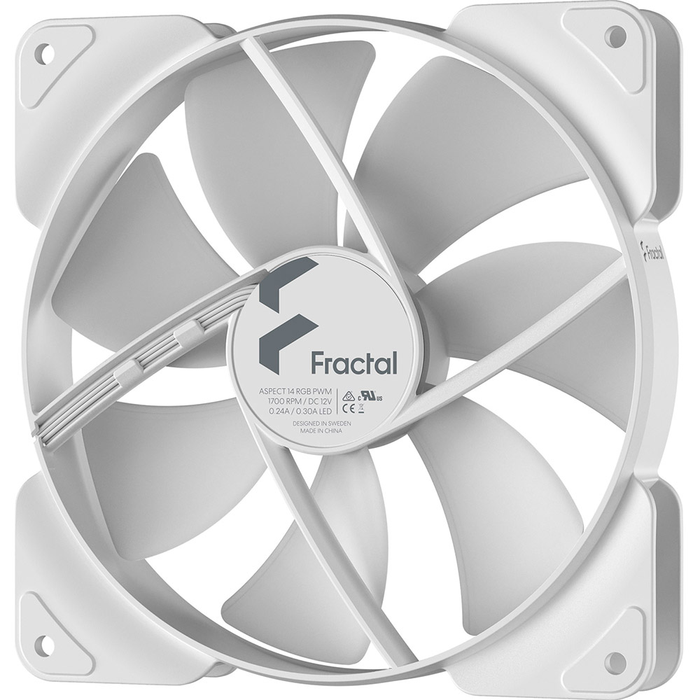 Кулер корпусный FRACTAL DESIGN 140 мм RGB PWM White Frame Aspect 14 RGB PWM White Frame (FD-F-AS1-1409) Конструкция системы охлаждения кулер