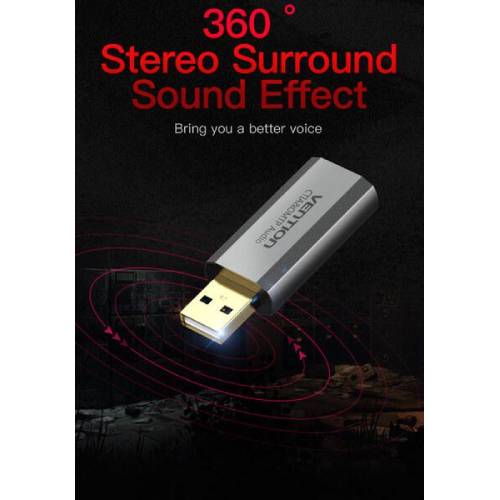 Заказать Звуковая карта VENTION USB Sound Card 7.1 Channel Gray (VAB-S19-H)