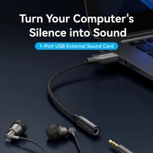 Звукова карта VENTION 2 в 1 USB - AUX jack TRRS Ear DSP 0.25 м (CVEBC)