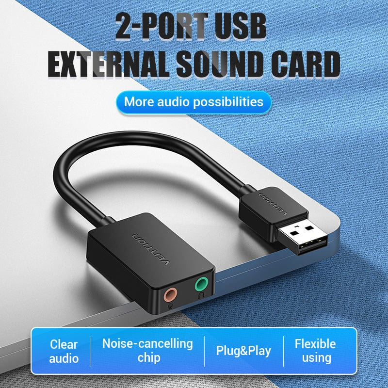 Звуковая карта VENTION USB AUX 1 м Black (CDYBF) Вес 33