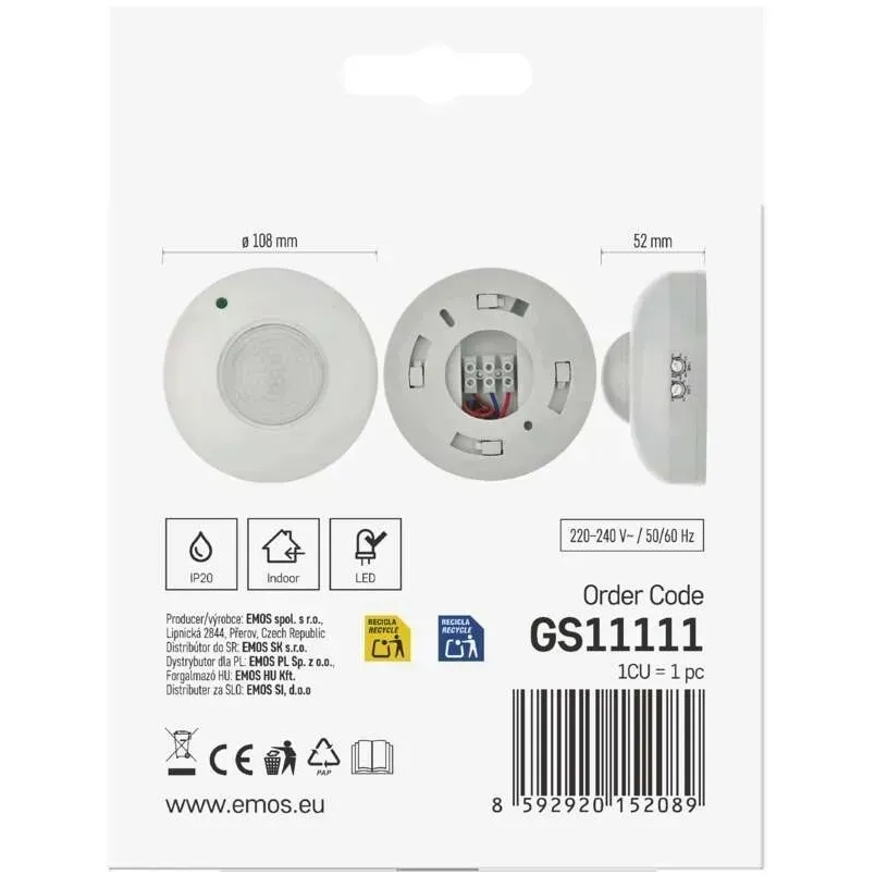 В Украине Датчик движения EMOS GS11111 PIR 1200W
