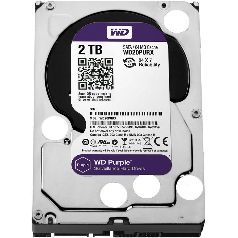 Жесткий диск WD 2Tb 64mb SATA III (WD20PURX)