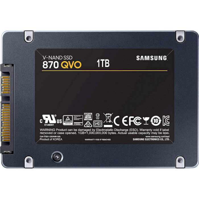 SSD накопитель SAMSUNG 870 QVO 1TB SATAIII 3D NAND QLC (MZ-77Q1T0BW) Тип твердотельный накопитель (SSD)