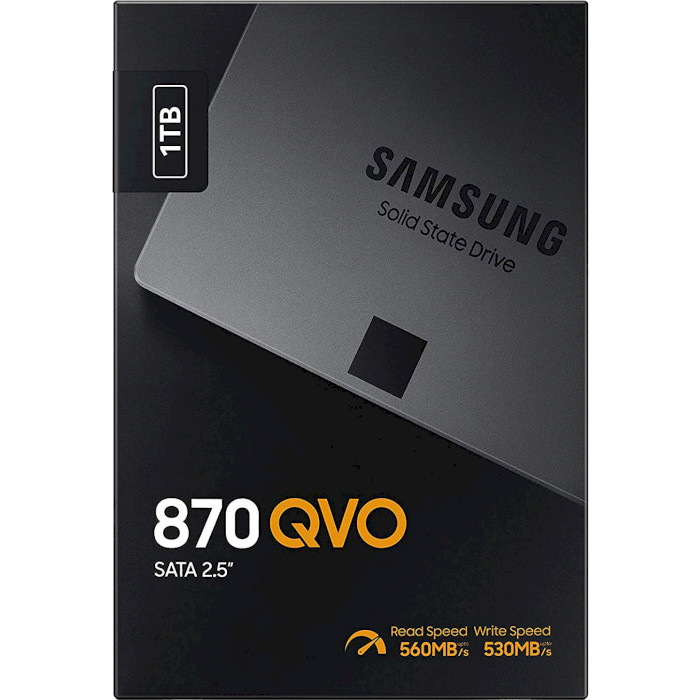 SSD накопичувач SAMSUNG 870 QVO 1TB SATAIII 3D NAND QLC (MZ-77Q1T0BW) Форм-фактор 2.5"