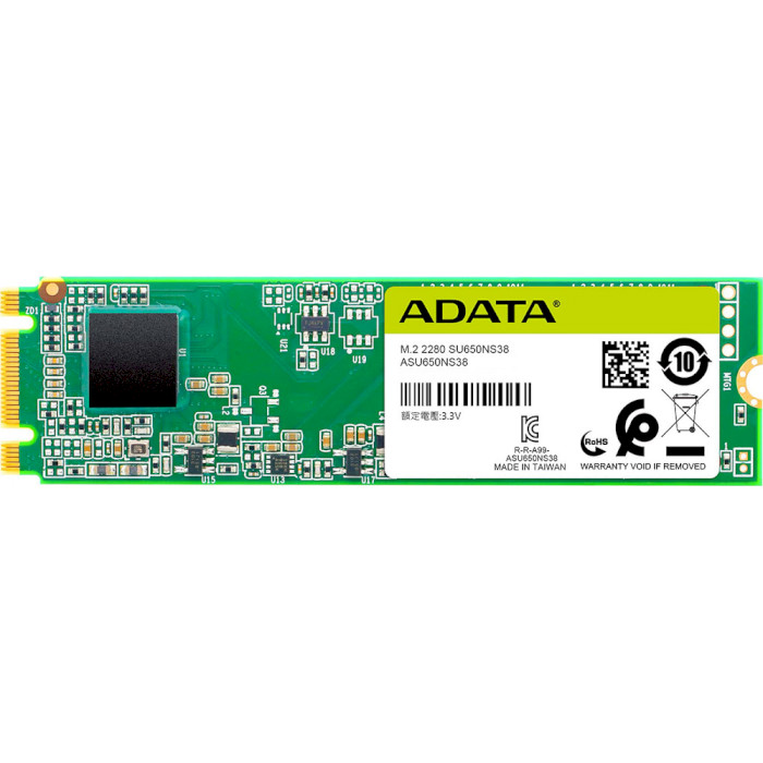 SSD накопитель ADATA SATA M.2 480GB SU650 2280 3D TLC (ASU650NS38-480GT-C)