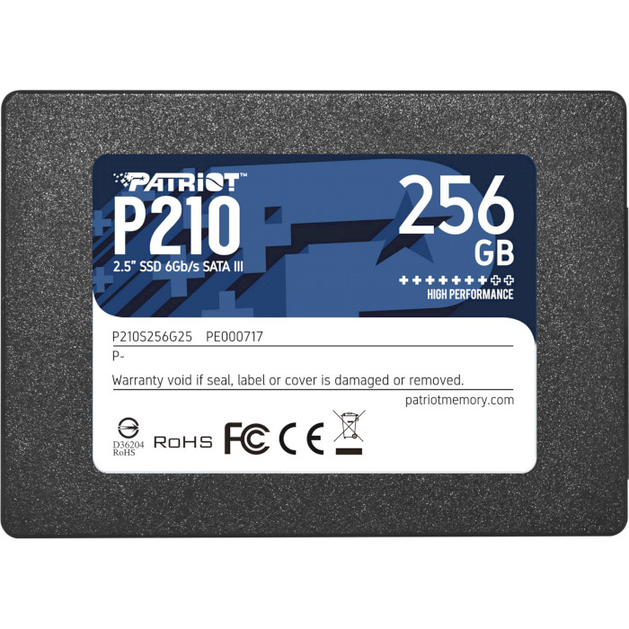 

SSD накопитель PATRIOT 2.5" 256GB SATA TLC P210 (P210S256G25), 2.5" 256GB SATA TLC P210