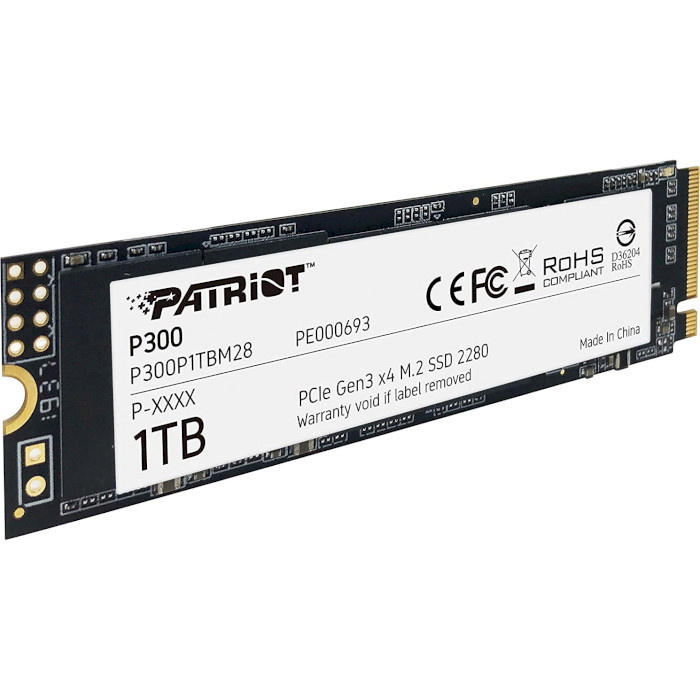 SSD накопитель PATRIOT M.2 NVMe PCIe 3.0 x4 1TB 2280 P300 (P300P1TBM28) Назначение жесткого диска для настольного компьютера