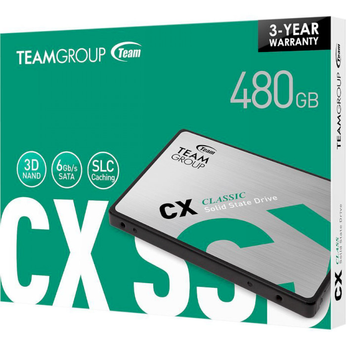 SSD накопичувач TEAM SATA 2.5" 480GB CX1 TLC (T253X5480G0C101) Форм-фактор 2.5"