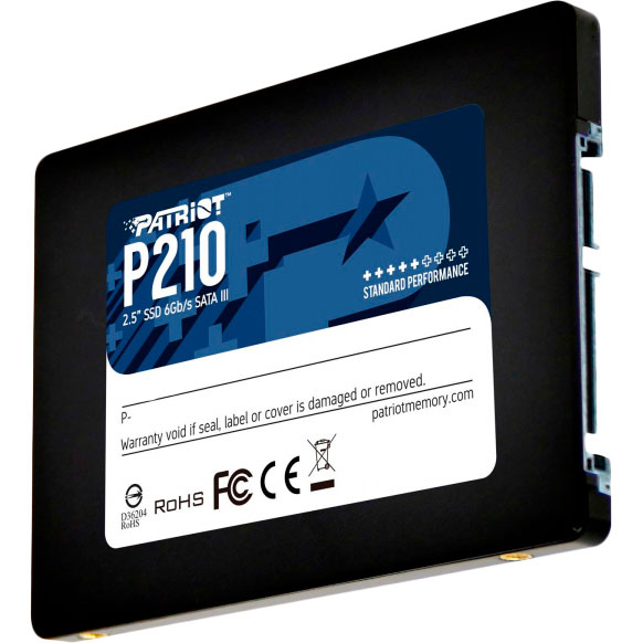 SSD накопитель PATRIOT 2.5" 128GB SATA TLC P210 (P210S128G25) Емкость 128 Гб