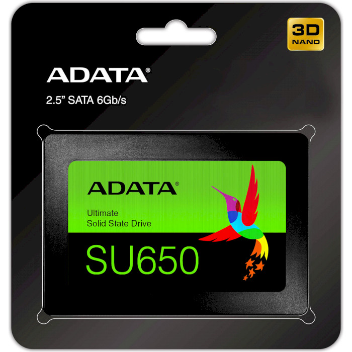 SSD накопичувач ADATA SATA 2.5" 256GB SU650 TLC (ASU650SS-256GT-R) Ємність 256 Гб