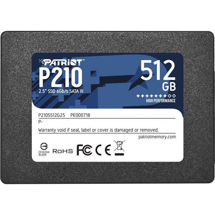 SSD накопитель PATRIOT 2.5" 512GB SATA TLC P210 (P210S512G25)