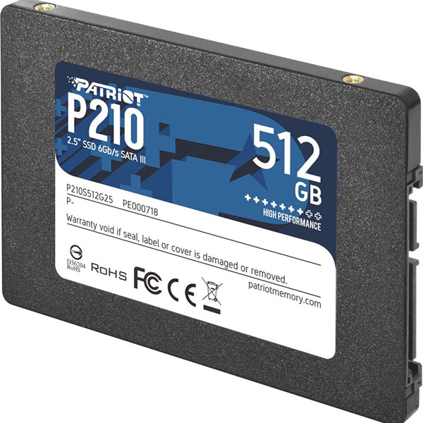 SSD накопичувач PATRIOT 2.5" 512GB SATA TLC P210 (P210S512G25) Тип твердотільний накопичувач (SSD)