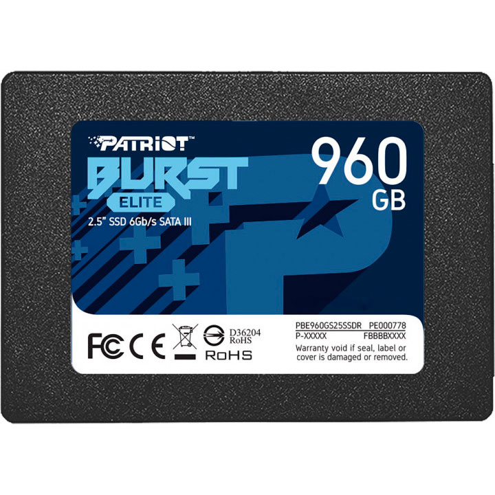 SSD накопитель PATRIOT 2.5" 960GB SATA Burst Elite (PBE960GS25SSDR)