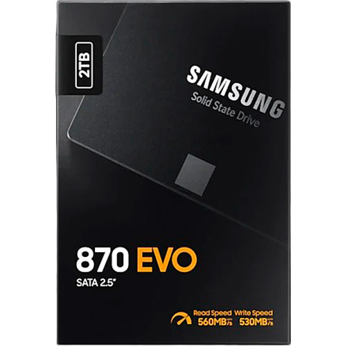 SSD накопитель SAMSUNG 870 EVO 2 TB SATAIII MLC (MZ-77E2T0BW) Емкость 2 Тб