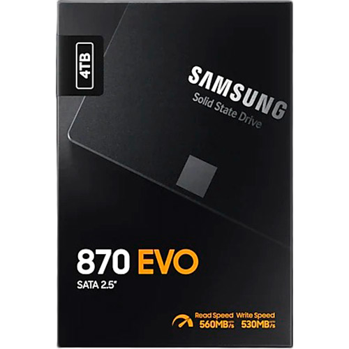 SSD накопичувач SAMSUNG 870 EVO 4 TB SATAIII MLC (MZ-77E4T0BW) Ємність 4 Тб