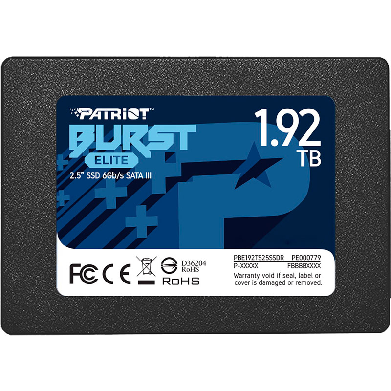 

SSD накопитель PATRIOT Burst Elite 1.92TB 2.5" SATAIII (PBE192TS25SSDR), Burst Elite 1.92TB 2.5" SATAIII (PBE192TS25SSDR)