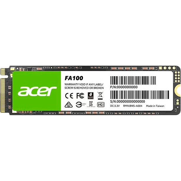 SSD накопитель ACER 256GB FA100 M.2 2280 NVMe 1.4 Retail (BL.9BWWA.118) SSD накопитель ACER 256GB FA100 M.2 2280 NVMe 1.4 Retail (BL.9BWWA.118)